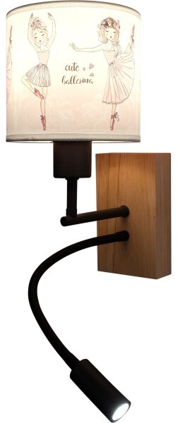 Brilagi- lampă LED flexibilă BOBO WOOD 1xE27/25W/230V + LED/3W stejar/negru/alb/roz/amb