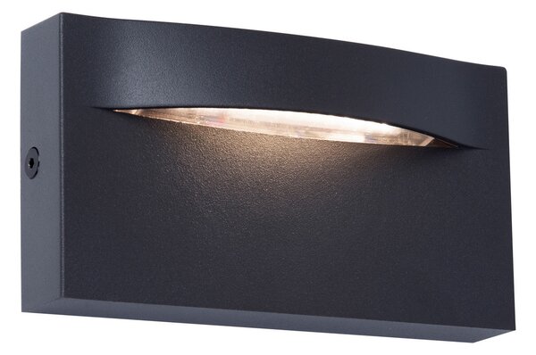 Viokef Aplică de exterior cu LED Vita, gri închis, 13,7 x 7,5 cm, Gri, Aluminiu, Modern, Soclu de perete jos