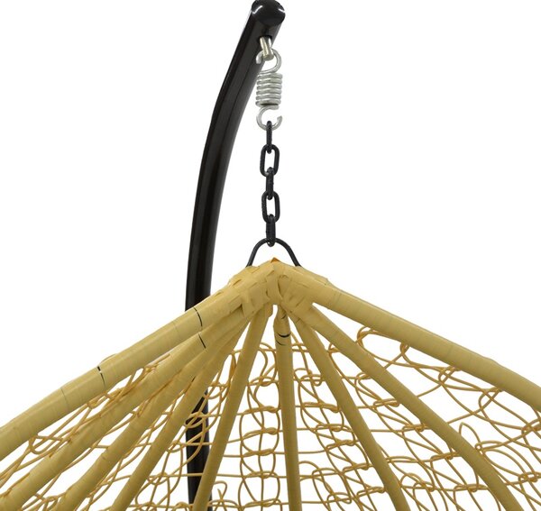 Balansoar de Gradina Model Zafer, Natural/Negru, 106x103x200 cm