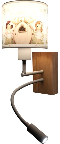 Brilagi - Lampă LED flexibilă BOBO WOOD 1xE27/25W/230V + LED/3W stejar/alb/roz/zâne