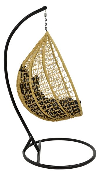 Balansoar de Gradina Model Zafer, Natural/Negru, 106x103x200 cm