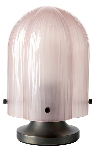 GUBI Lampa de masă Gubi Seine, alamă antică, sticlă roz coral, Bronz / Alamă Veche, Camera de zi / sufragerie, Sticlă, Design