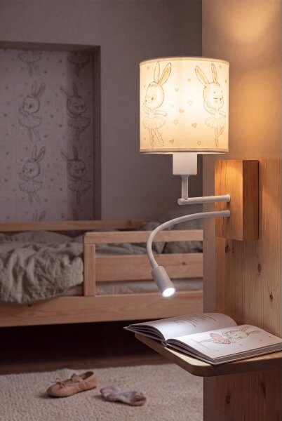 Brilagi - Lampă LED flexibilă BOBO WOOD 1xE27/25W/230V + LED/3W stejar/alb/iepurași