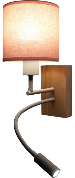 Brilagi - Lampă LED Flex BOBO WOOD 1xE27/25W/230V + LED/3W stejar/alb/roz