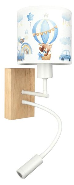 Brilagi - LED Flex. lampă BOBO WOOD 1xE27/25W/230V + LED/3W stejar/alb/albastru/miere