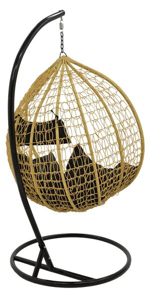Balansoar de Gradina Model Zafer, Natural/Negru, 106x103x200 cm