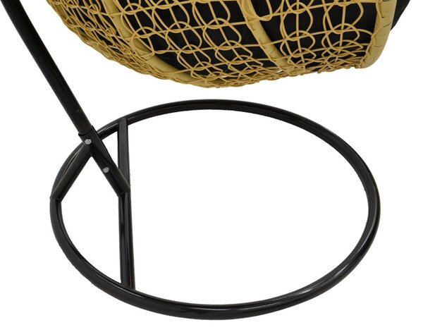 Balansoar de Gradina Model Zafer, Natural/Negru, 106x103x200 cm