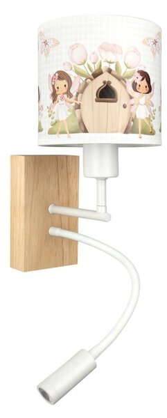 Brilagi - Lampă LED flexibilă BOBO WOOD 1xE27/25W/230V + LED/3W stejar/alb/roz/zâne