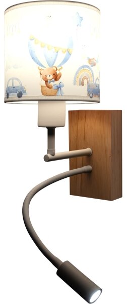 Brilagi - LED Flex. lampă BOBO WOOD 1xE27/25W/230V + LED/3W stejar/alb/albastru/miere