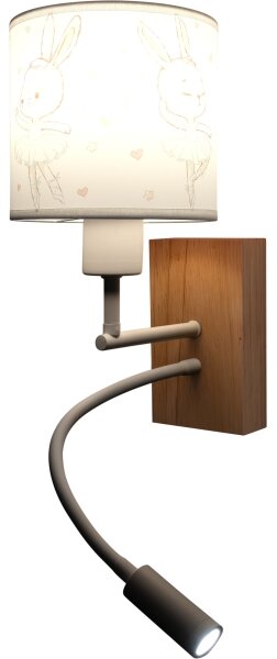Brilagi - Lampă LED flexibilă BOBO WOOD 1xE27/25W/230V + LED/3W stejar/alb/iepurași