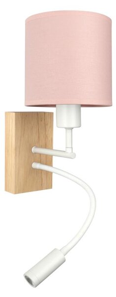 Brilagi - Lampă LED Flex BOBO WOOD 1xE27/25W/230V + LED/3W stejar/alb/roz