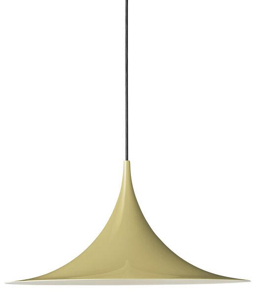 GUBI Lampa suspendată Gubi Semi, Ø 47 cm, crem strălucitor cu semințe de fenicul, reglabil, Bej, Camera de zi / sufragerie, Metal, Design