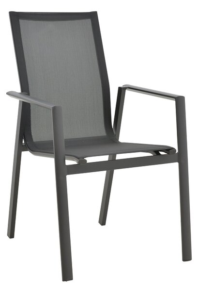 Scaun de gradina Dashiell metal negru textilena negru 71x58x94 cm