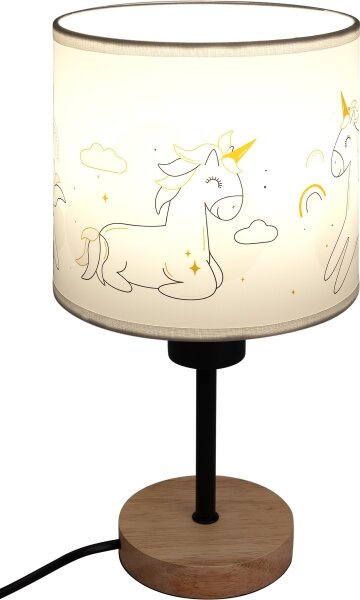 Brilagi - Lampă de masă BOBO WOOD 1xE27/25W/230V stejar/negru/alb/unicorni