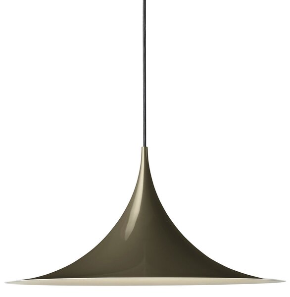 GUBI Lampa suspendată Gubi Semi, Ø 47 cm, maro cacao lucios, reglabil, Maro / Rugină, Camera de zi / sufragerie, Metal, Design