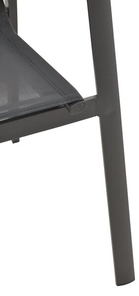Scaun de gradina Dashiell metal negru textilena negru 71x58x94 cm