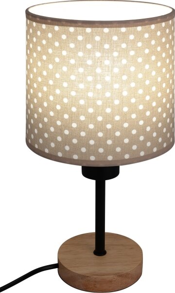 Brilagi - Lampă de masă BOBO WOOD 1xE27/25W/230V stejar/negru/bej/buline