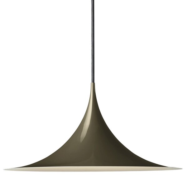 GUBI Lampă suspendată Gubi Semi, Ø 30 cm, maro cacao lucios, reglabil, Maro / Rugină, Camera de zi / sufragerie, Metal, Design