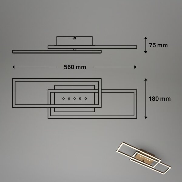 Brilo - Plafonieră dimabilă LED/30W/230V 3000K maro