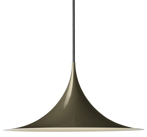 GUBI Lampă suspendată Gubi Semi, Ø 30 cm, maro cacao lucios, reglabil, Maro / Rugină, Camera de zi / sufragerie, Metal, Design