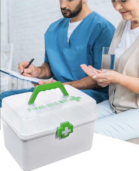 Cutie organizator depozitare si pastrare medicamente, 28 x 16 cm
