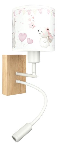 Brilagi - Lampă LED flexibilă BOBO WOOD 1xE27/25W/230V + LED/3W stejar/alb/crem./regal