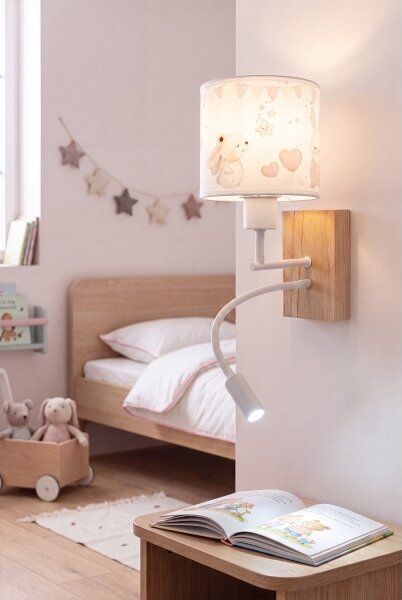 Brilagi - Lampă LED flexibilă BOBO WOOD 1xE27/25W/230V + LED/3W stejar/alb/crem./regal