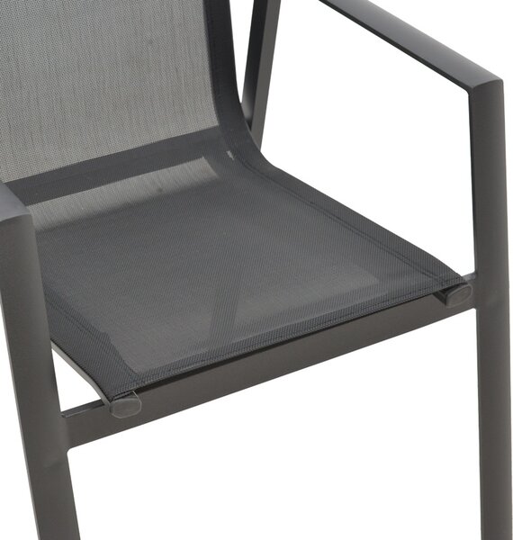 Scaun de gradina Dashiell metal negru textilena negru 71x58x94 cm