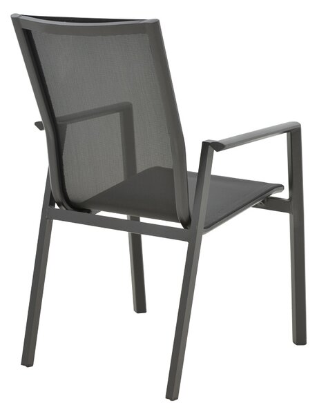 Scaun de gradina Dashiell metal negru textilena negru 71x58x94 cm