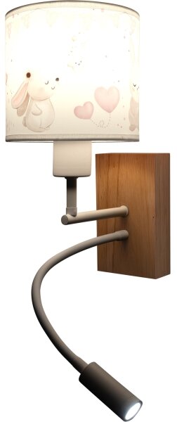 Brilagi - Lampă LED flexibilă BOBO WOOD 1xE27/25W/230V + LED/3W stejar/alb/crem./regal