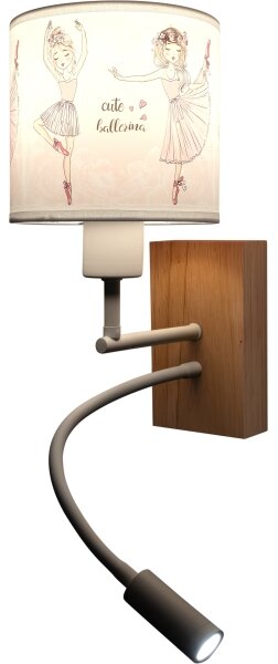 Brilagi - Lampă LED flexibilă BOBO WOOD 1xE27/25W/230V + LED/3W stejar/alb/roz/buc