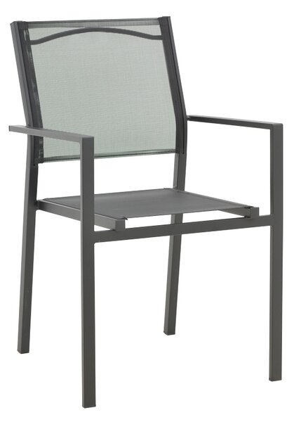 Scaun de gradina Confidence metal negru si textilena neagra 54x54x86 cm