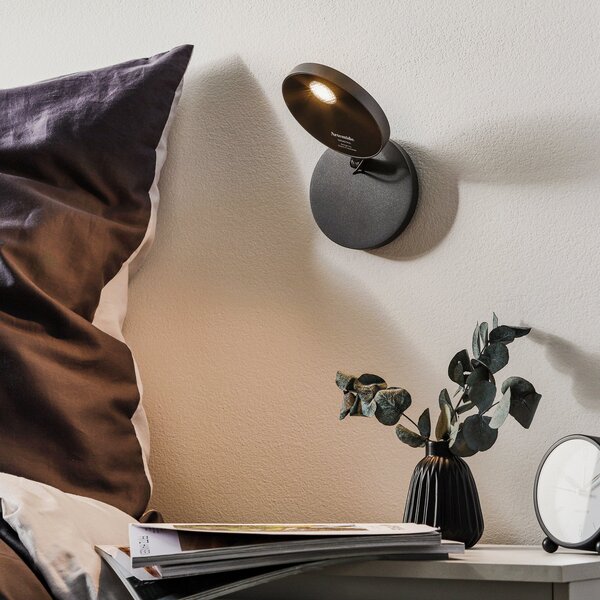 Lampă de perete Artemide, Demetra Spotlight, reglabil, Negru, Camera de zi, Metal, Design