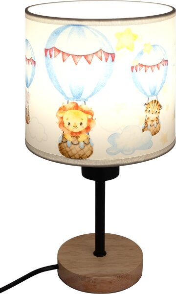 Brilagi - Lampă de masă BOBO WOOD 1xE27/25W/230V stejar/negru/alb/cu animale