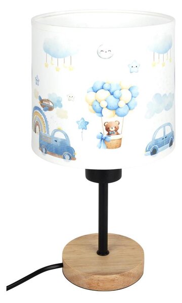 Brilagi - Lampă de masă BOBO WOOD 1xE27/25W/230V stejar/negru/alb/albastru/ursuleți