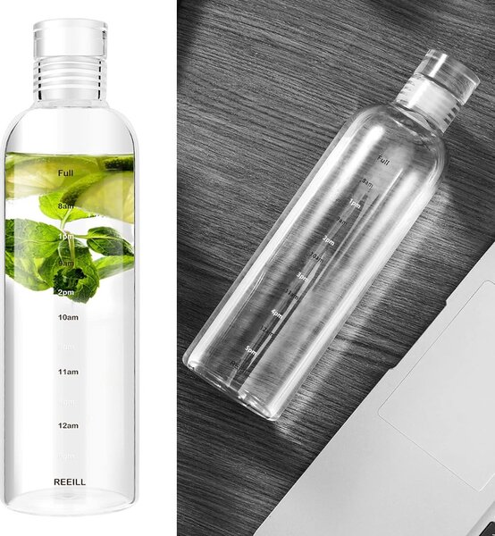 Sticla Pufo pentru apa sau lichide din material borosilicat, capac etans, 500 ml