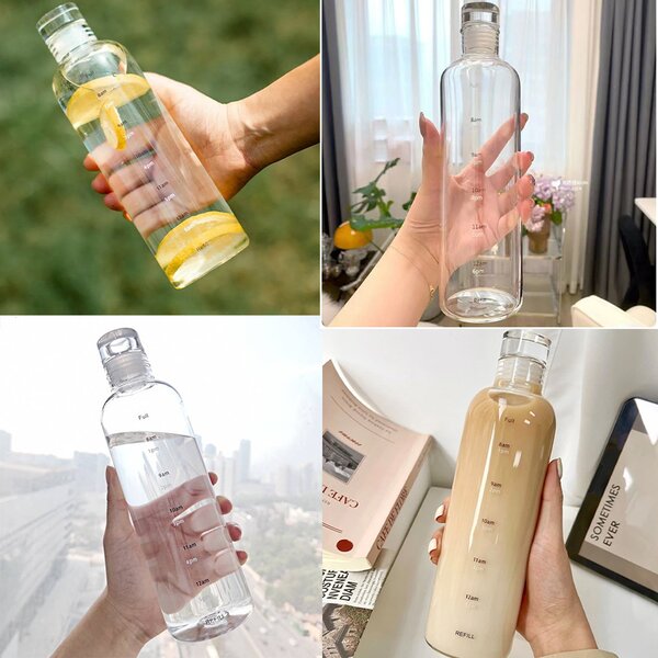 Sticla Pufo pentru apa sau lichide din material borosilicat, capac etans, 500 ml
