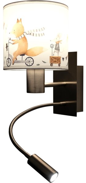 Brilagi - LED Flex. lampă BOBO 1xE27/25W/230V + LED/3W crom/alb/cu animale