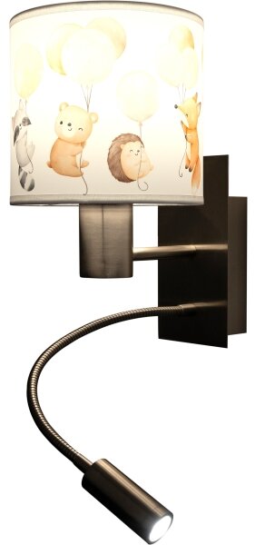 Brilagi - Lampă LED flexibilă BOBO 1xE27/25W/230V + LED/3W crom mat/alb/cu animale