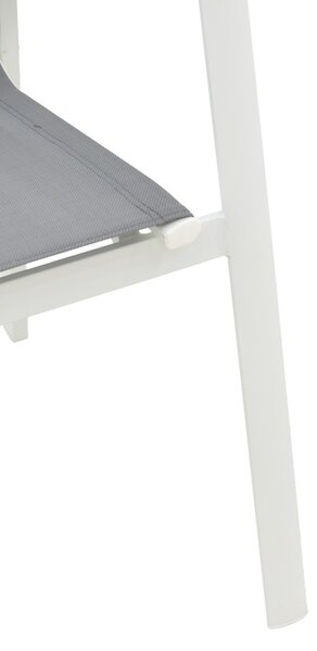 Scaun de gradina Dashiell metal alb textilena gri deschis 71x58x94 cm