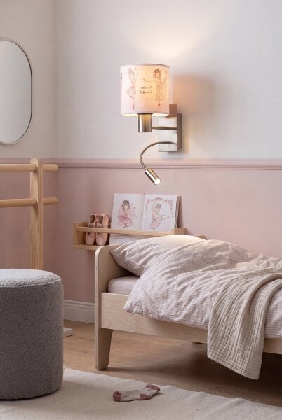 Brilagi - Lampă LED flexibilă BOBO 1xE27/25W/230V + LED/3W m. crom/alb/roz/bal