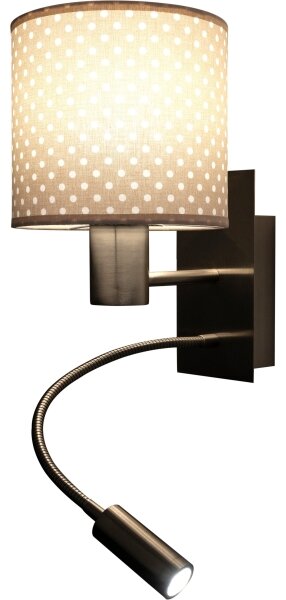 Brilagi - Lampă LED flexibilă BOBO 1xE27/25W/230V + LED/3W, crom mat/bej/cu buline