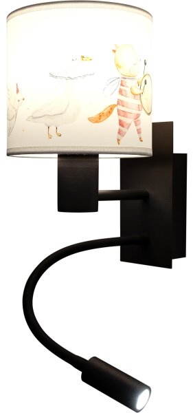 Brilagi - Lampă LED flexibilă BOBO 1xE27/25W/230V + LED/3W negru/alb/cu animale