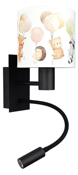 Brilagi - Lampă LED flexibilă BOBO 1xE27/25W/230V + LED/3W negru/alb/cu motive cu animale