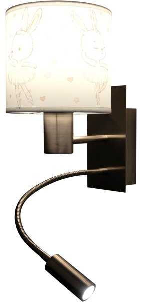 Brilagi - Lampă LED flexibilă BOBO 1xE27/25W/230V + LED/3W m. crom/alb/iepurași
