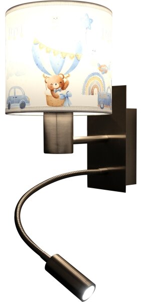 Brilagi - Lampă LED flexibilă BOBO 1xE27/25W/230V + LED/3W m. crom/alb/albastru/medv