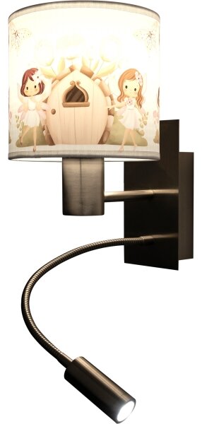 Brilagi - Lampă LED flexibilă BOBO 1xE27/25W/230V + LED/3W m. crom/alb/roz/zâne