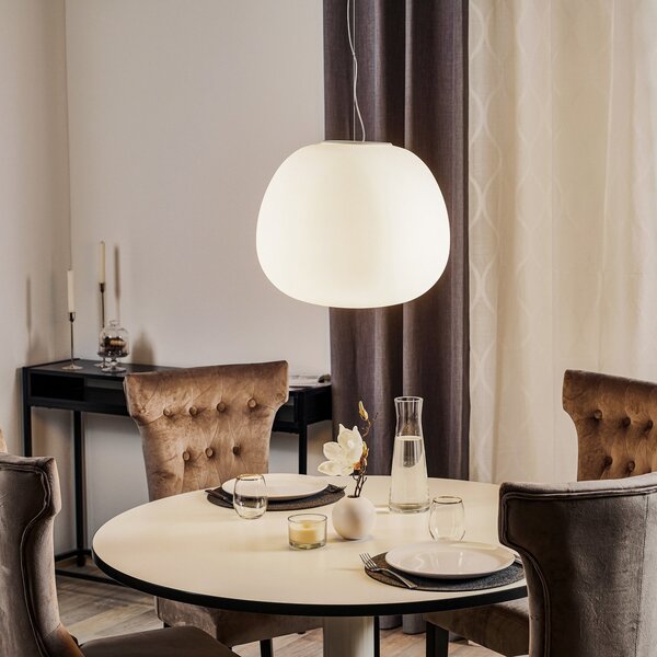 Fabbian Mochi - lampă suspendată 45 cm, reglabil, Alb, Camera de zi / sufragerie, Sticlă, Design