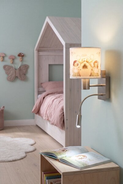 Brilagi - Lampă LED flexibilă BOBO 1xE27/25W/230V + LED/3W m. crom/alb/roz/zâne