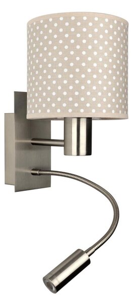 Brilagi - Lampă LED flexibilă BOBO 1xE27/25W/230V + LED/3W, crom mat/bej/cu buline